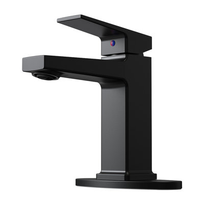 Matte Black Bathroom Deck Mounted Sink Faucet - 1 Hole, Scratch, Water Efficient, Modern Mount , Efficient Water, Diy Install