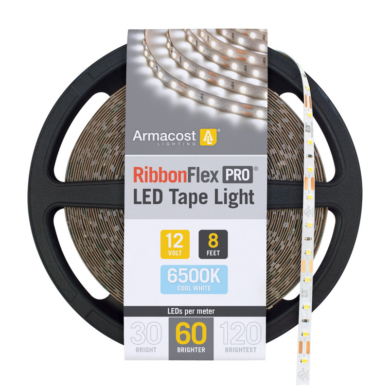 RibbonFlex Pro, 12 V, 6 500 K, 60 DEL / M, IP20, bande de lumière sous l'armoire 2,5 M