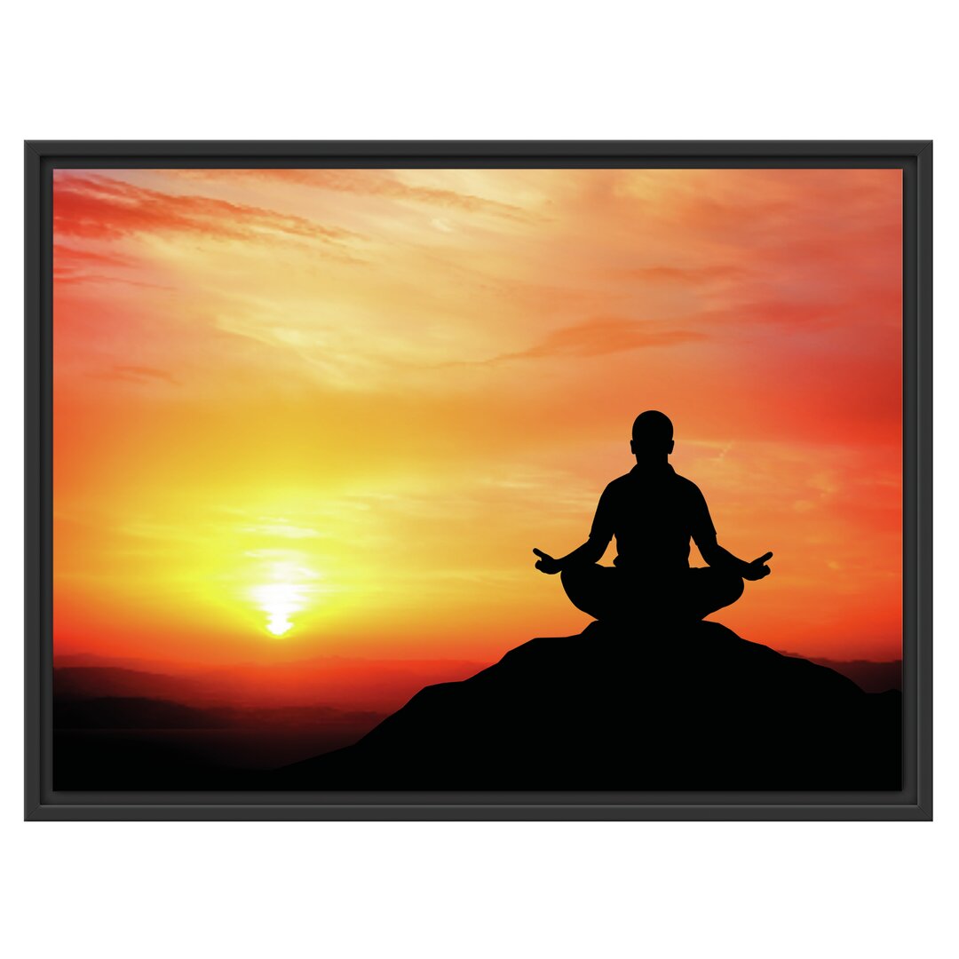 Gerahmtes Wandbild MeditationSonnenuntergang