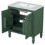 Meuble-lavabo de 30 po avec lavabo en céramique, 2 portes à fermeture douce, tablettes réglables, compartiments de rangement et tiroirs-127359456