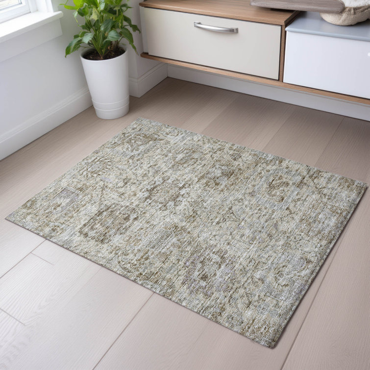 Premium Machine Washable Wayne AMF1102 Damask Rug