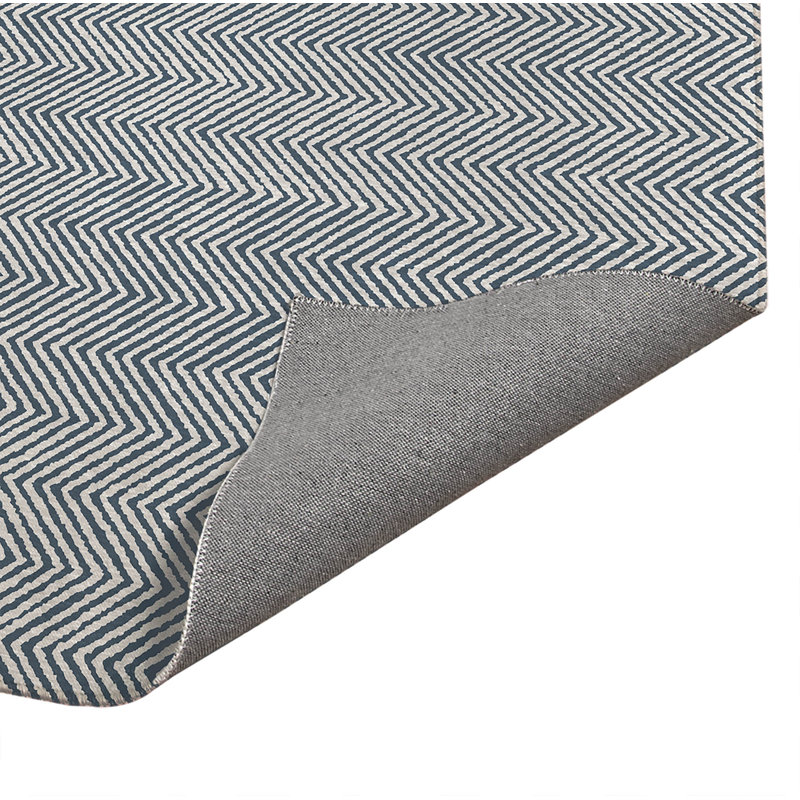 Tapis de cuisine léger à chevrons antidérapants, Bleu, Rectangle 5 pi x 7 pi