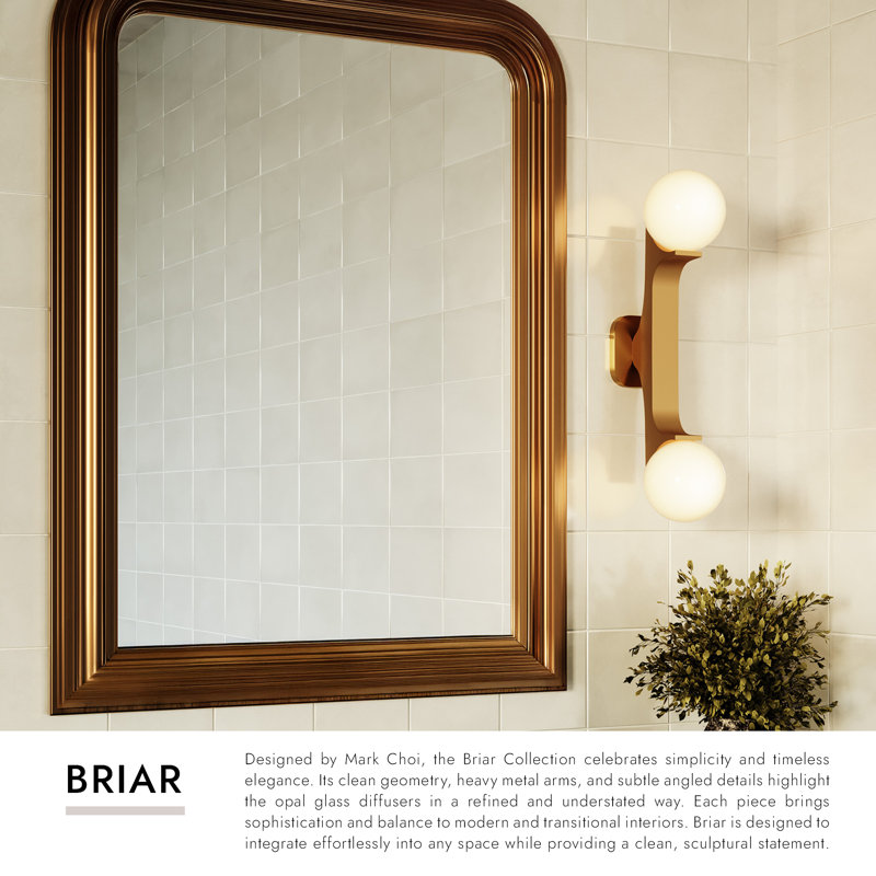 Briar 22-in Gold Wall Sconce, Walnut