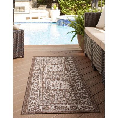 Tapis d'intérieur / extérieur brun Danera