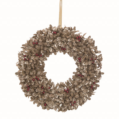 Couronne en plastique à feuilles 16 po