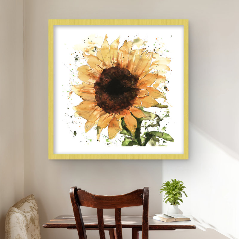 Big Sunflower - Rustic Floral Framed Print for Home Decor
