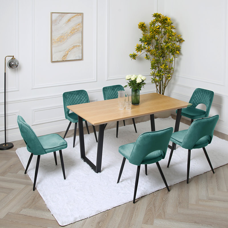 Asfand 6 -Person Dining Set, Dark Green
