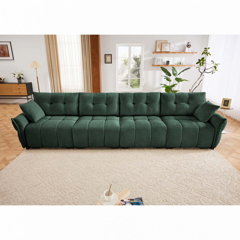 Canapé 4 places en chenille, Vert