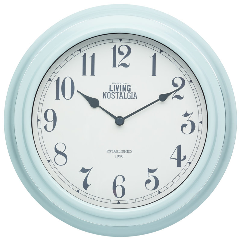 Living Nostalgia 25.5cm Wall Clock, Blue