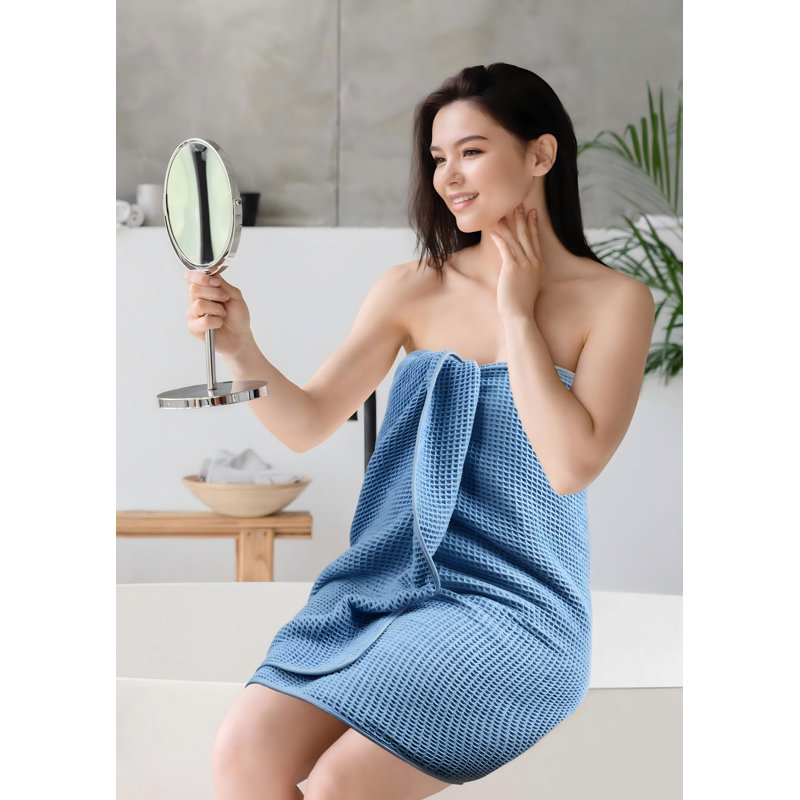 Microfiber Quick Dry Lint Free Oversize Bath Towel Set, 6 Piece (Blue), Blue