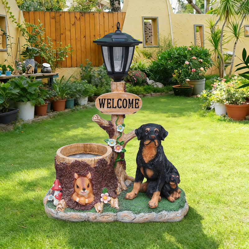 Statue jardinière Rottweiler