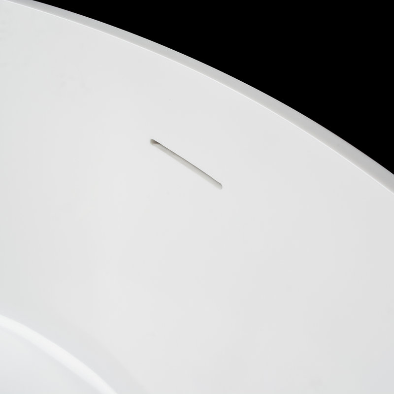 56'' x 56'' Freestanding Soaking Solid Surface Bathtub, Glossy