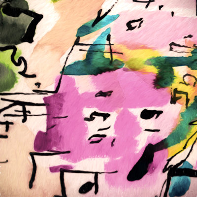«Ginette Fine Art Pink Twink Abstract» par Ginette Callaway, reproduction sur toile tendue