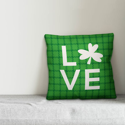 Patty Plaid Love Throw Pillow