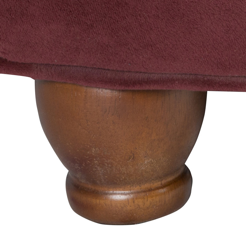 Aubrielle Upholstered Storage Ottoman, Berry Velvet