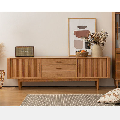 Simple cherry wood TV audio-visual cabinet