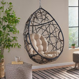Robert Indoor/Outdoor Wicker Tear Drop Hanging Chair (Stand Not Included)