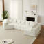 Canapé modulaire à assise profonde en L de 151,6 pouces avec canapé modulaire en chenille et siège inclinable incurvé de 11,6 pouces sans assemblage requis-503589190