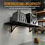 Ensemble de 4 tablettes de rangement murales robustes en métal noir avec organisation pour le rangement d'outils et d'équipement Garage Garage
