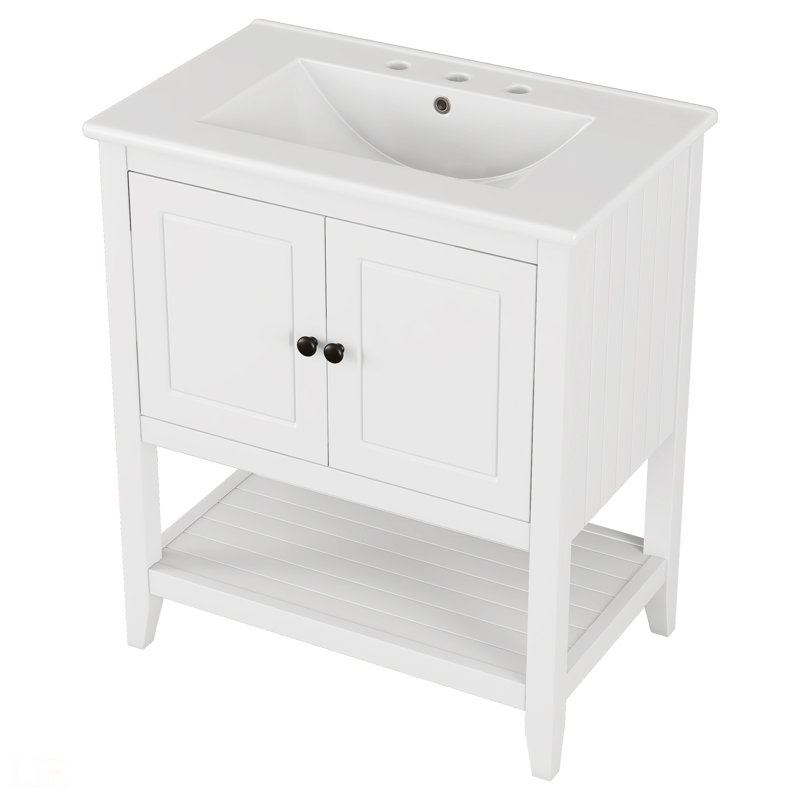 Lavabo de salle de bain 30 po, Blanc