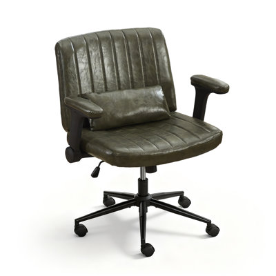 Criss Cross Office Chair With Wheels And Adjustable Flip Arms, Wide Cross Legged Desk Chair For Home Office, Bedroom, Apartment