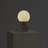 Mila 9.85 in. Mid-Century Modern LED Bedside Table Lamp with Black Marble and Frosted Globe Shade-78049158