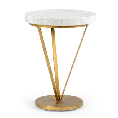 Trifold Marble End Table