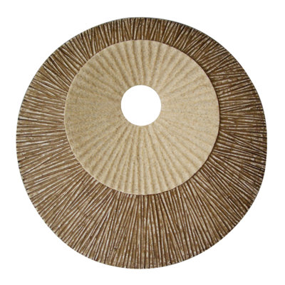 Round and Ribbed Double Layer Sandstone Wall Art, Medium, Brown and Beige