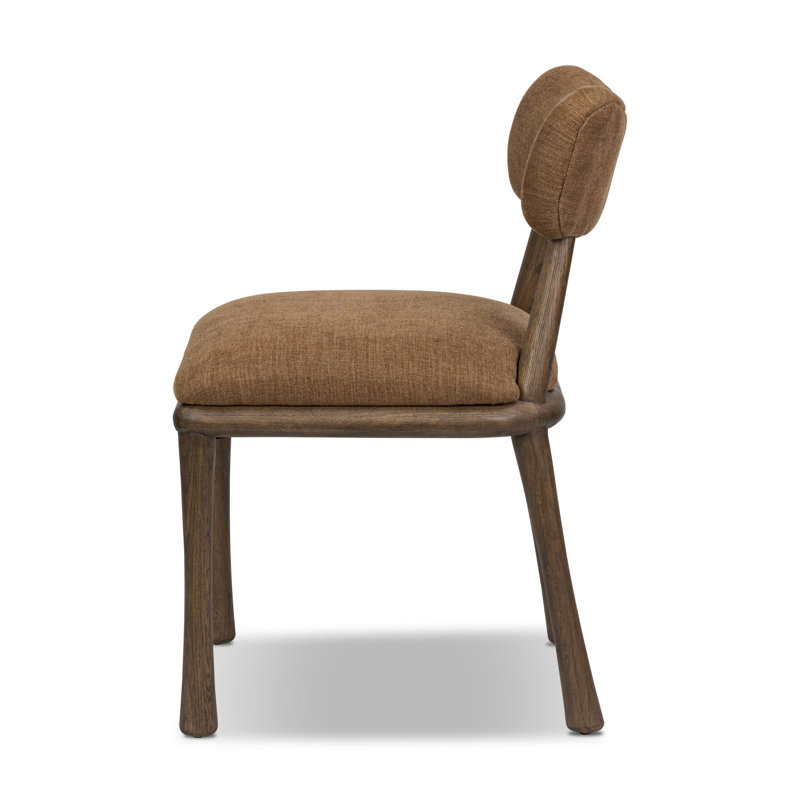 Juna Upholstered Dining Chair, Brown, Vintage Brown Oak