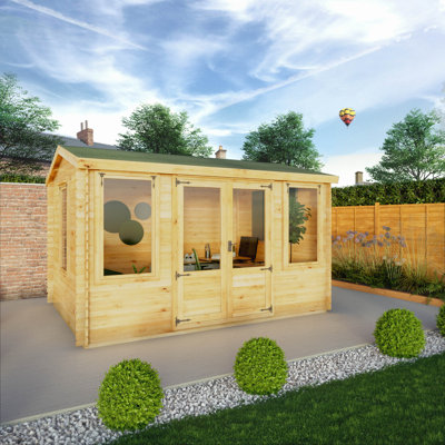 Mercia 13ft x 10ft Reverse Apex Log Cabin (19mm)