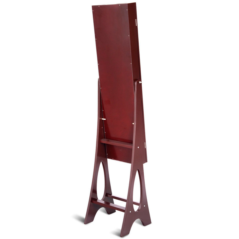 Rossman 14.5'' Wide Freestanding Jewelry Armoire, Reddish Brown