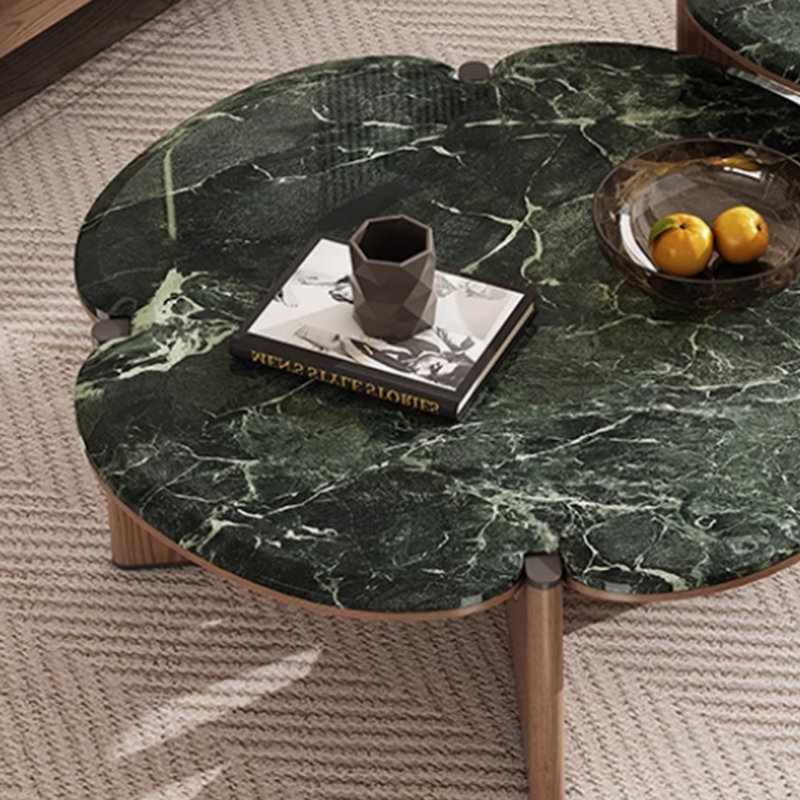 Table basse haut de gamme en marbre de luxe clair