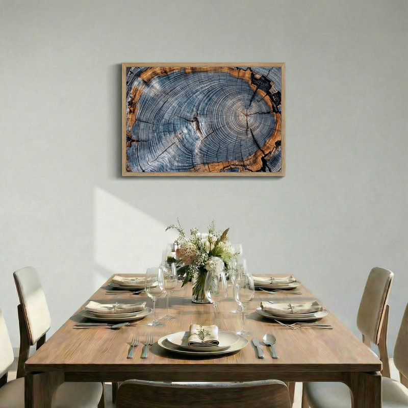 Art mural sur toile bleu et gris, 24"H x36"W
