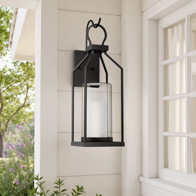 Juliann Black 1 - Bulb Outdoor Wall Lantern, 23.5" H x 7.5" W x 9.5" D