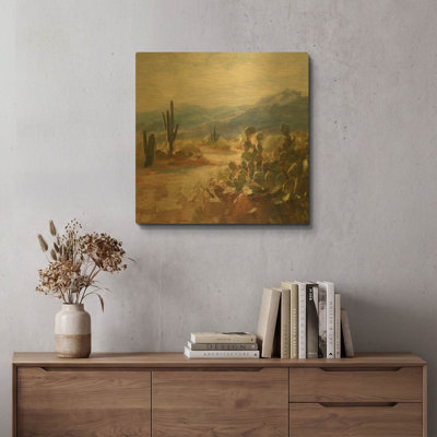 «A Desert Journey» par Danhui Nai, art mural en métal doré, 12 po x 12 po