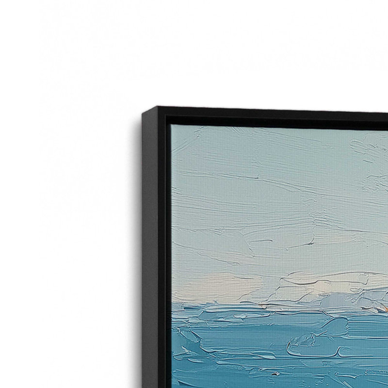 Impression sur toile Azzuro Cove, Cadre flottant noir satiné, 24 po x 36 po