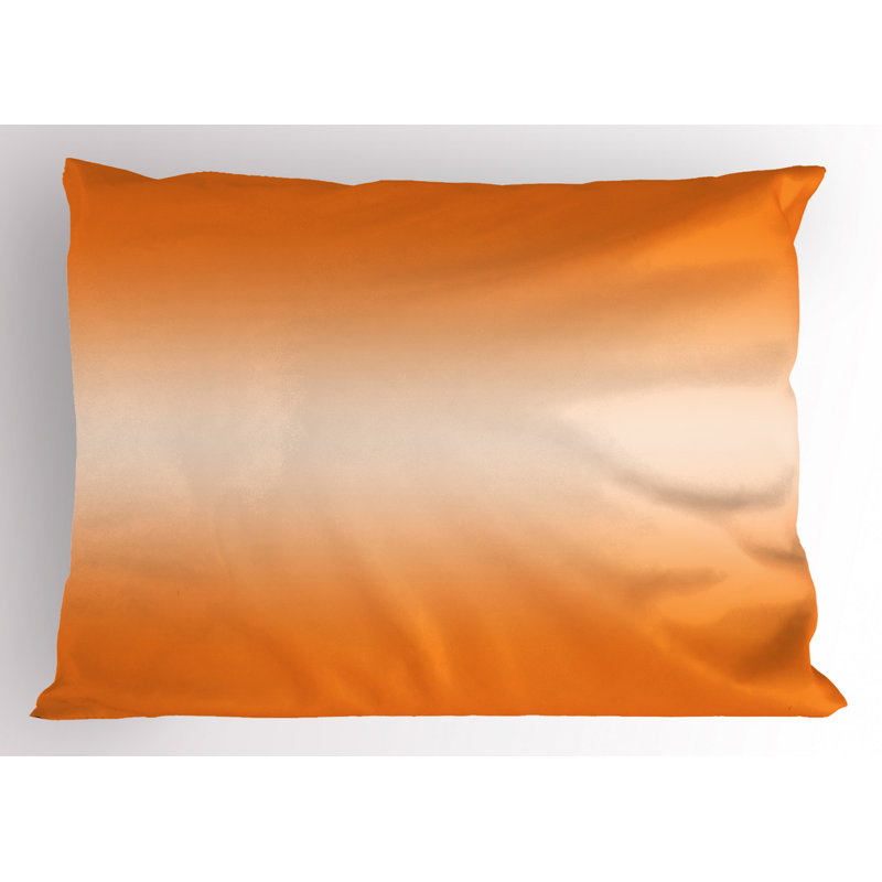 Polyester Ombre Sham Set, Orange, Queen