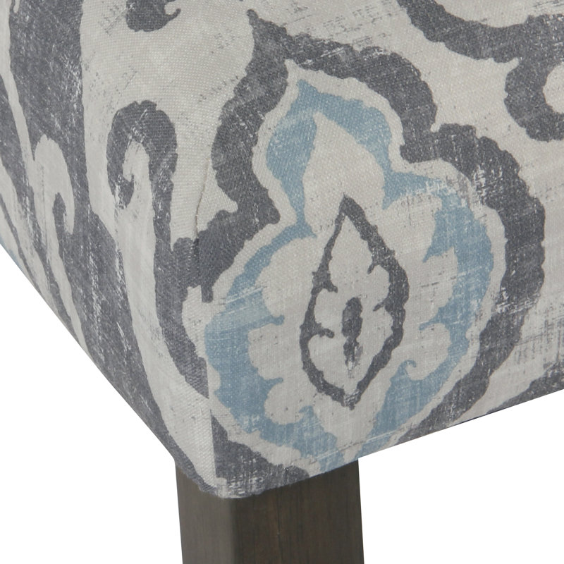 Neena Upholstered Parsons Dining Chairs, Gray-Light Blue/Gray Washed