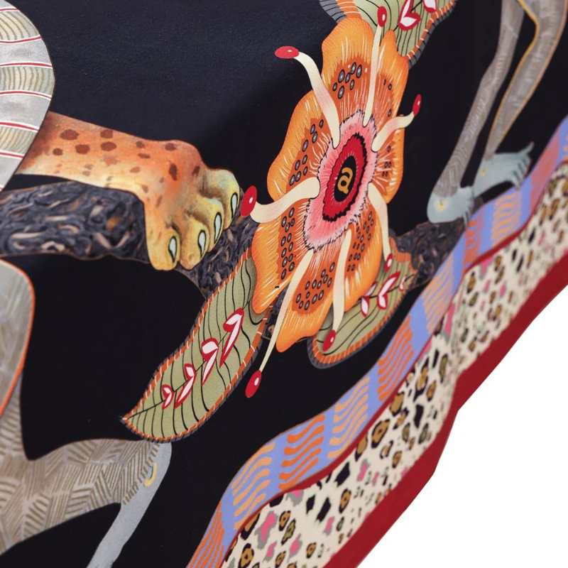 Monkey Tales Tablecloth - Cotton, 138" L, Night
