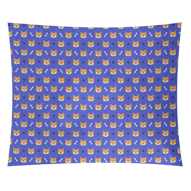Shiba shiba par katelyn elizabeth tapisserie Avicia, H 51,5 po x l 60,5 po, Bleu, Intérieur / extérieur