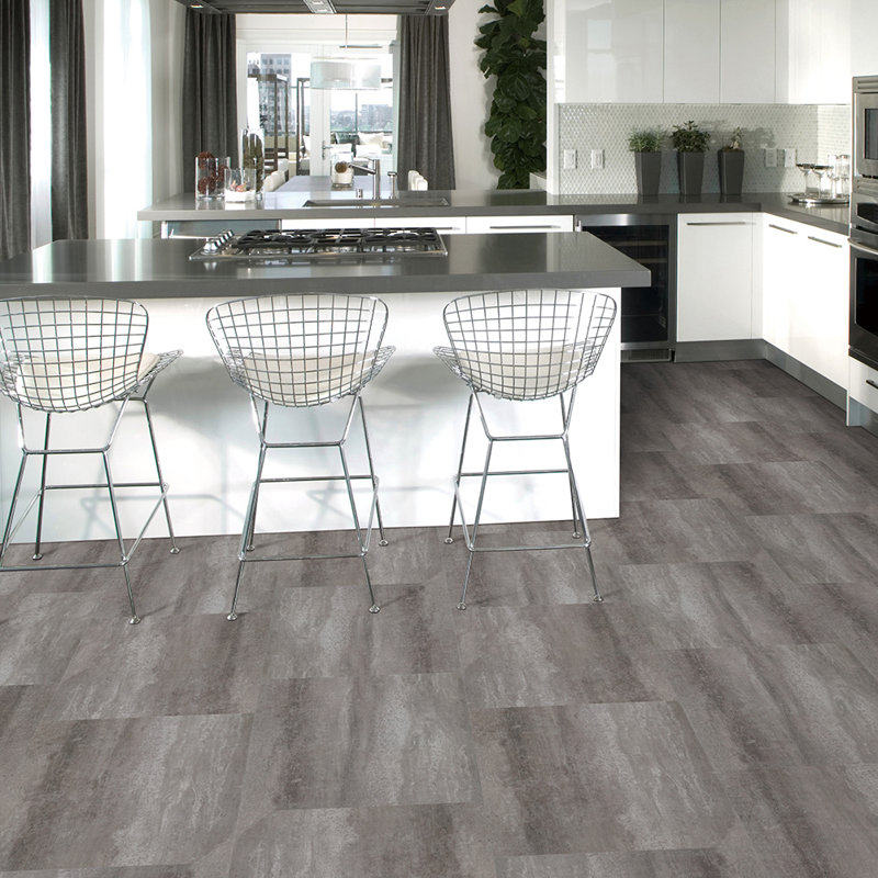 3mm Thick 18'' W x 24'' L Vinyl Plank, Chimney Smoke