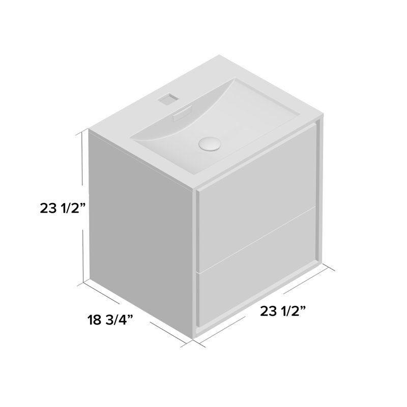 Trieu 23.86'' Single Bathroom Vanity with Acrylic Top, Ocean Gray