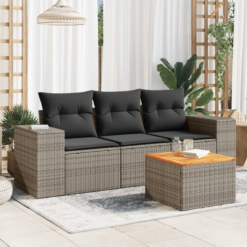 Ensemble de canapé de jardin Vidaxl gris