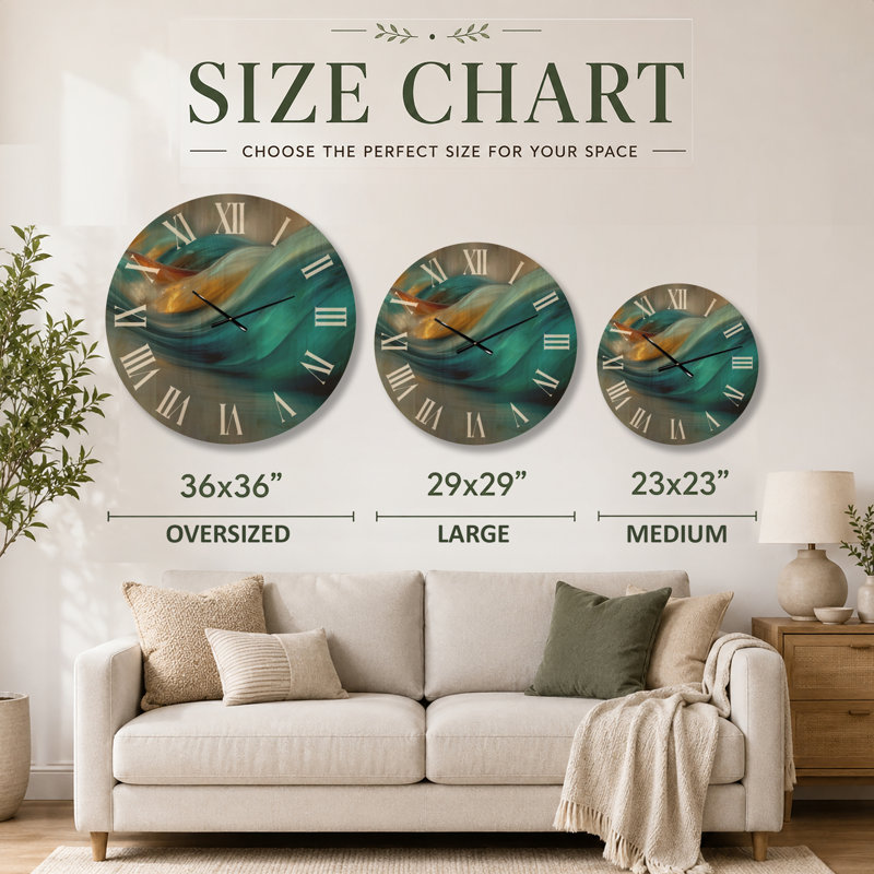 Grande horloge murale en bois Coastal, Oversized