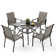 Basima 4 - Person Metal Patio Dining Set with Square Table