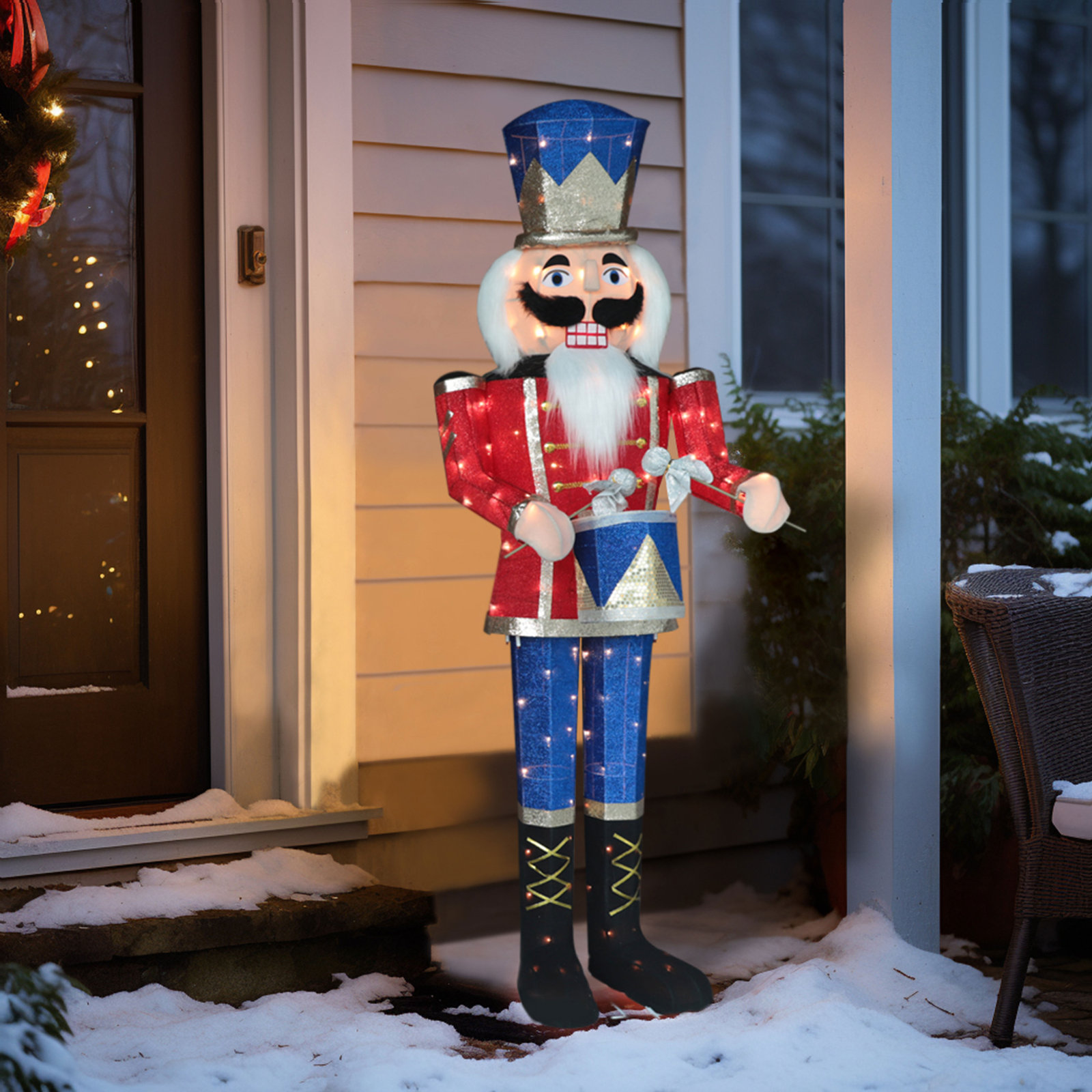 Gutierrez 5' Lighted Soldier Nutcracker, Blue Hat