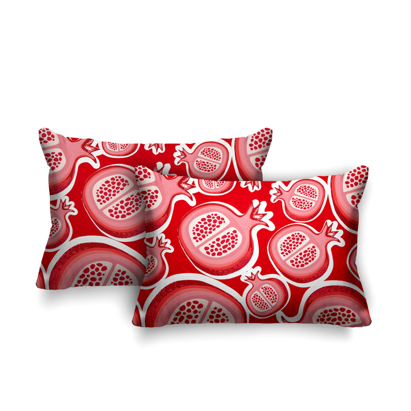 Coussin lombaire intérieur / extérieur Pomme Pomegranate, Rouge