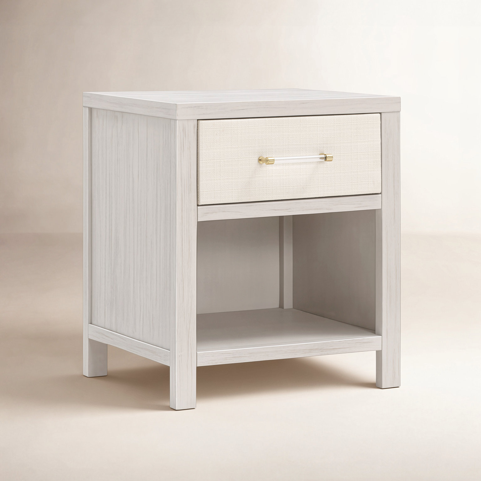 Eloise Nightstand, White Driftwood/Pearl