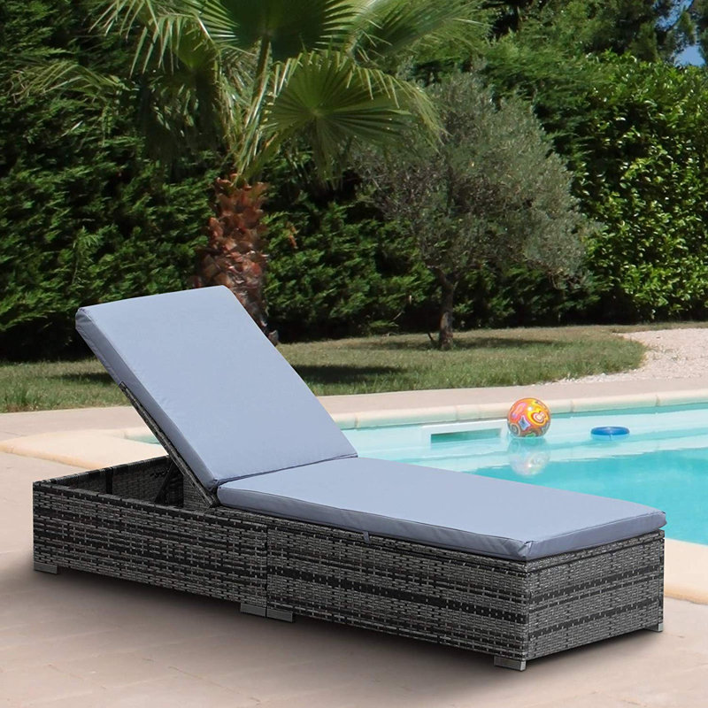 Meisel 195cm Long Reclining Single Chaise with Cushions