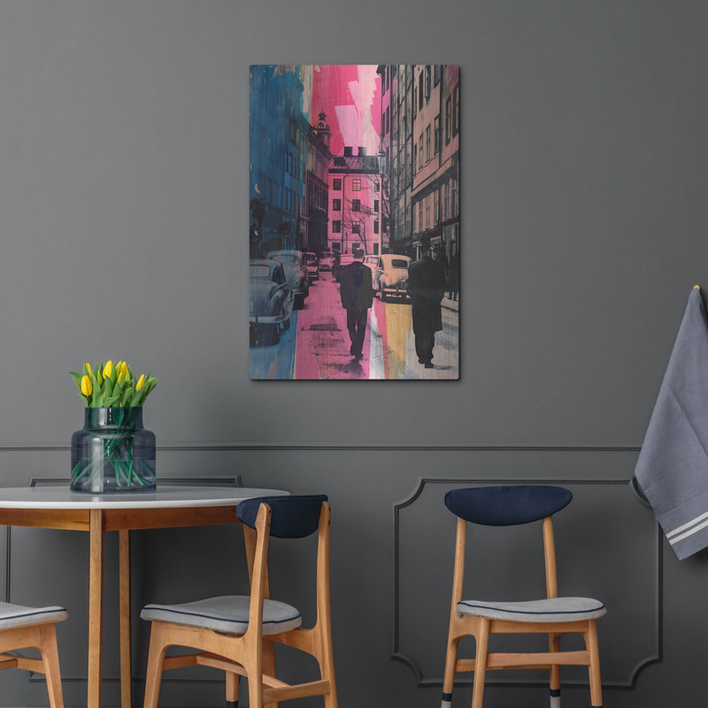 «1950s Europe» par Andreas Magnusson, art mural en métal, H 36 po x l 24 po